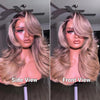 Long Layered Body Wave 7x5 Lace Closure Wig with Side-Swept Bangs