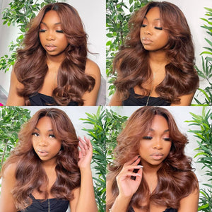
            
                Load image into Gallery viewer, 5x5  Lace Closure Layered Honey Brown Body Wave Wig
            
        