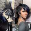 Short Pixie Cut With Long Bangs Full Lace Human Hair Wig