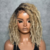 Ombre Blonde HD Full Lace Middle Part Boho Locs Wig with Baby Hairs