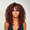 Put On And Go Ombre Ginger Brown Curly Wig With Bangs