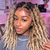 Ombre Blonde HD Full Lace Middle Part Boho Locs Wig with Baby Hairs