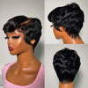 Natural Black Short Vintage Finger Wave Pixie Wig