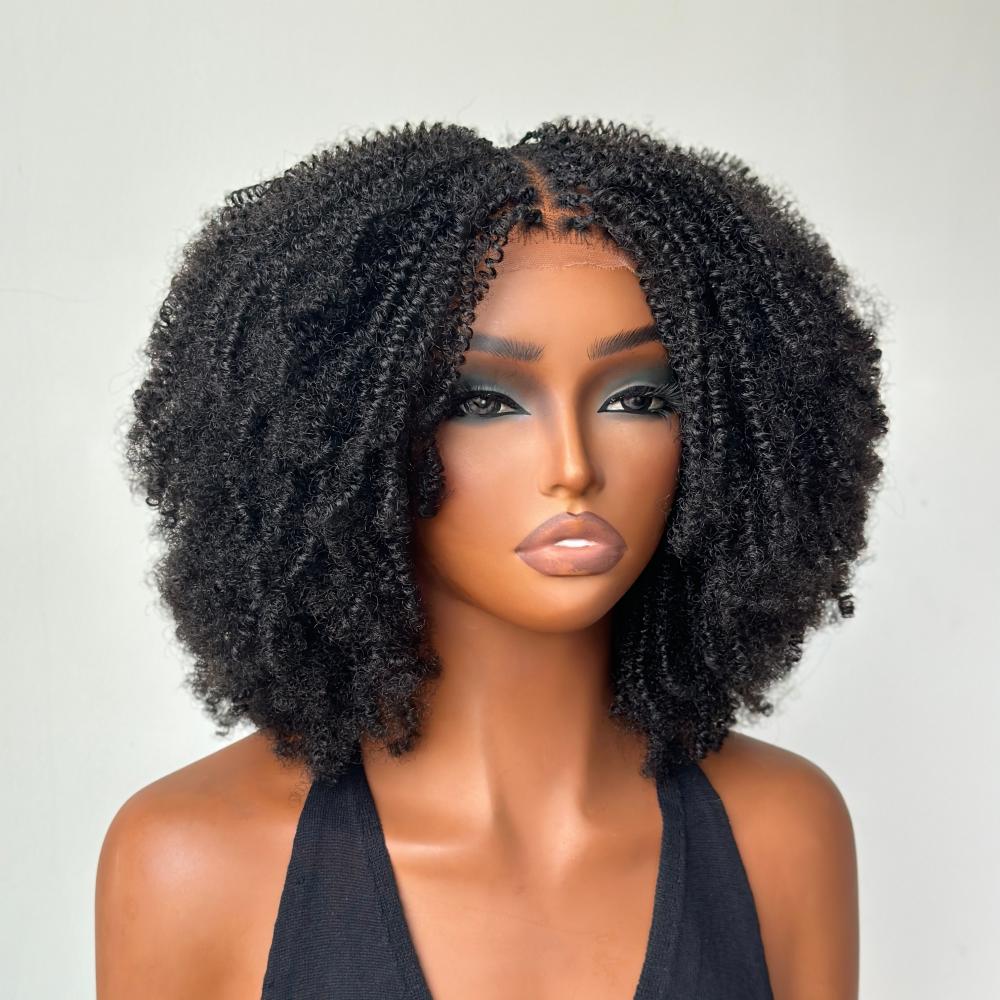 Full Lace Knotless Twist-out Mini Locs Boho Invisi Drawstring Wig