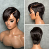 Natural Full Lace Pixie Cut Wig With Side Swept Bangs