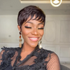Full Lace Natural Black Short Pixie Cut Hair Wig With Bang
