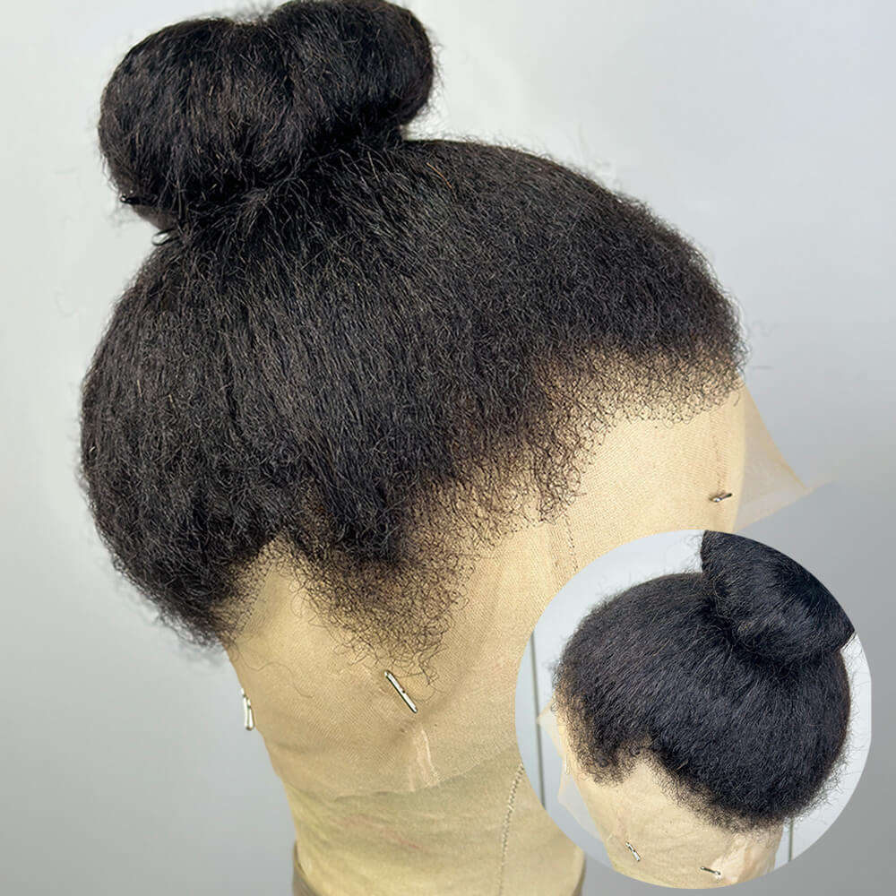 Natural 360 Lace Frontal Kinky Edges Ventilated Wig