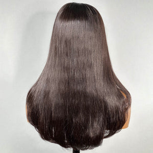 
            
                Load image into Gallery viewer, Inspired Layers With Curtain Bang Wavy Human Hair 5x5 Lace Closure Wig
            
        