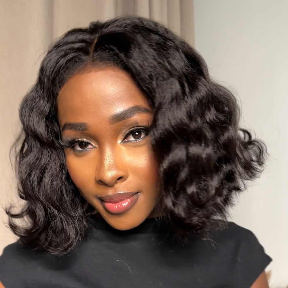 Put On Go Short Wavy Kinky Edges Bob Pre Cut HD Lace Wig put-on-go-short-wavy-kinky-edges-bob-pre-cut-hd-lace-wig