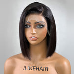 Natural Color Staight Side Part 13x4 Lace Frontal Bob Wig