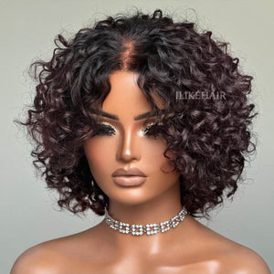 Glueless Middle Layered Cut Wave Bob 5x5 Lace Closure Wig