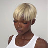613 Blonde Glueless Short Pixie Hair Bowler Cut Wig