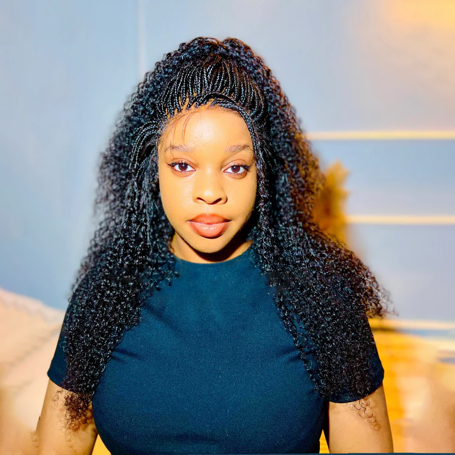 Full Lace Knotless Micro Twists Braided Wig With Invisi Drawstring