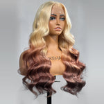 Ombre #613/Brown Color Long Wavy 13x4 Lace Front Wig