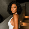 Natural-Looking Short Kinky Curly Bob Side Part lace Front Wig for Summer