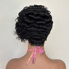 Drama Asymmetrical Curly Pixie 13x6 Lace Wig with Side Swept Bangs