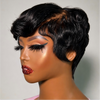 Natural Black Short Vintage Finger Wave Pixie Wig