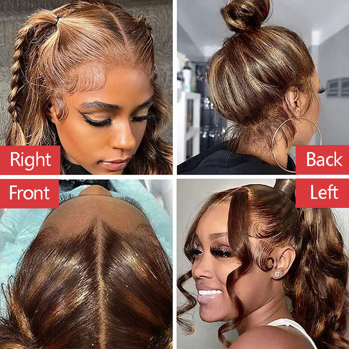 #4/27 Highlights 360 Lace Frontal Wig Straight Wig