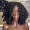 Kinky Curly Layered Cut 5x5 Lace Closure Human Hair Wig