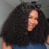 Natural Black Curly High Density Human Hair 5x5 Lace Closure Wigs