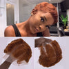 Copper Brown Full Lace Edgy Side Cut Short Pixie Wig