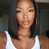 Put on & Go Short Cut Silky Straight Bob 5x5 Lace Closure Wig