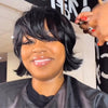 Short Layered Cut Hair With Fringe Bang 13x4 Lace Wig