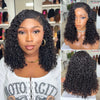 Natural Black Side Cornrows Human Hair Curly Wig With Baby Hair