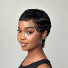 Full Lace Wave Curls Pixie Cut Wig 100% Human Hair