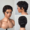 Realistic Full Lace Short Finger Wave Curly Pixie Cut Wig for Daily Glam