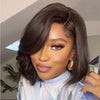 Glueless Short Layered Deep Side Part Bob Lace Wig Clearance