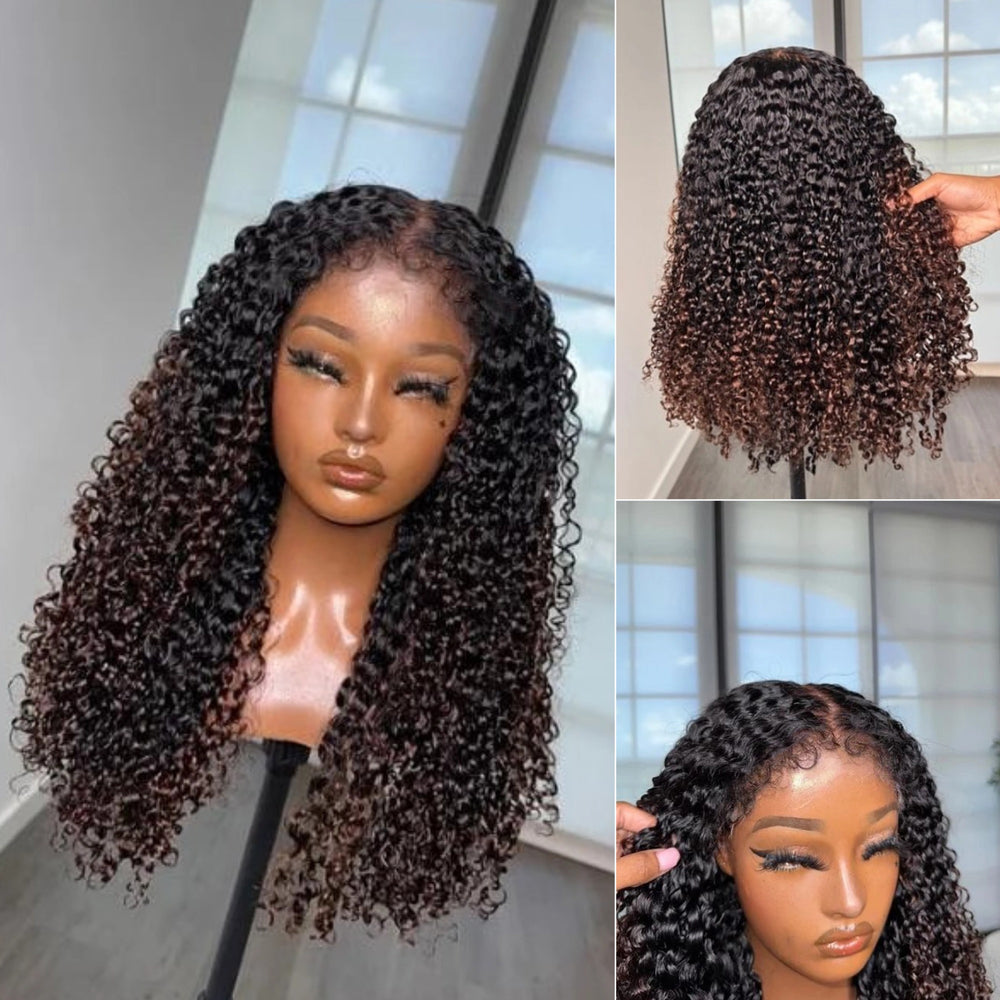 Glueless 7x5 HD Lace Deep Curly Wig With 3C Hybrid Hairline