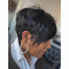 Full Lace Short Layered Cut Wig With Side Part Asymmetrical Bangs