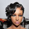 Retro Glam Curly Pixie 13x6 Lace Frontal Wig with Sculpted Side Sweep