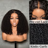 Put On & Go Virgin Hair Kinky Curly 5x5 Lace Closure Wig