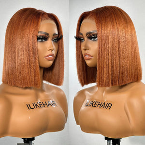 Beginner Friendly Ginger Silky Straight 5x5 Lace Closure Bob Wig