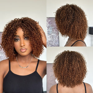 Put On & Go Ombre Auburn Brown Kinky Curly Wig