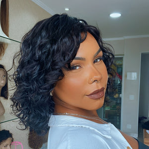 Wet Short Water Wave Bob 13×4 Lace Front Wig