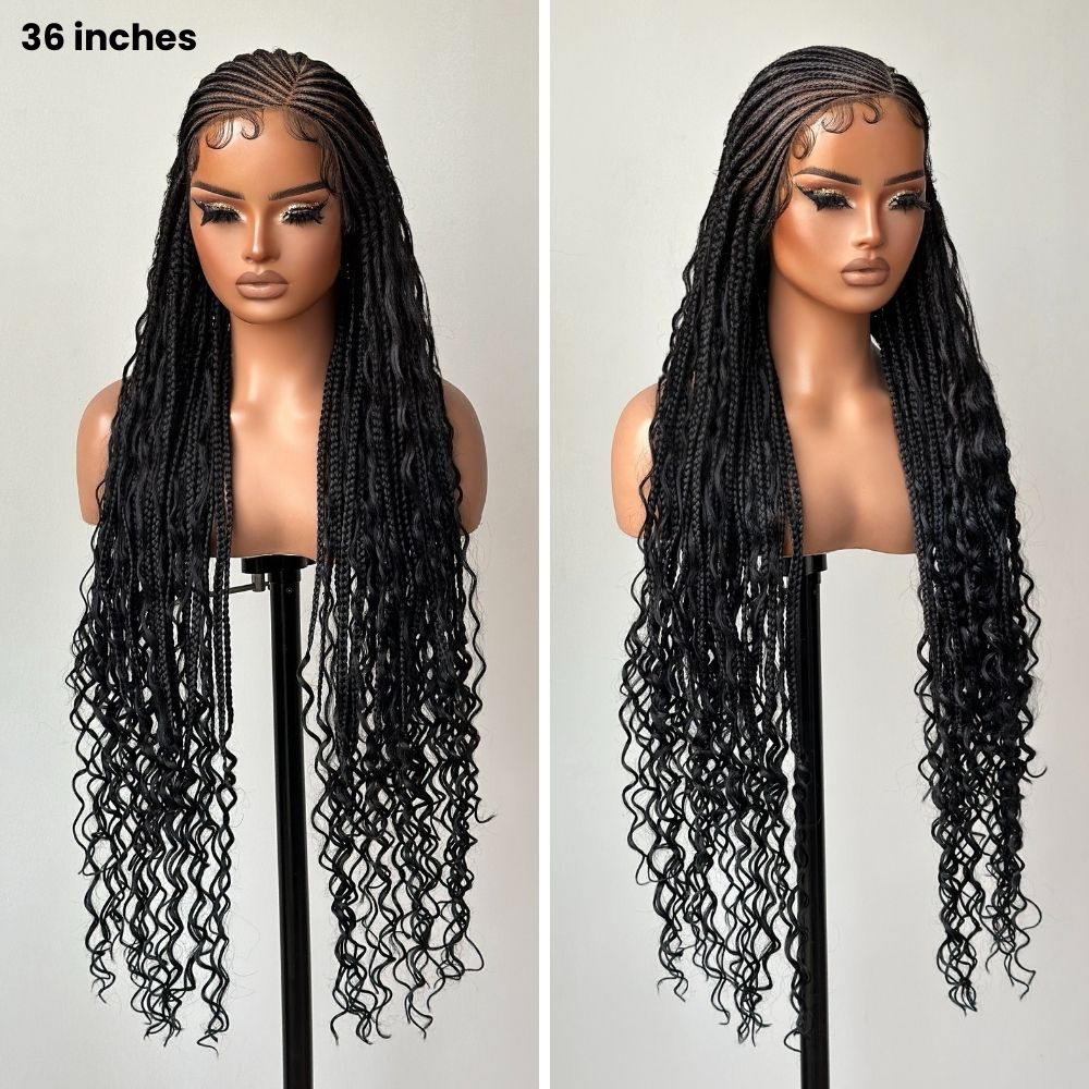 Full Lace Boho Braided Cornrows Wig