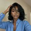Natural Black Layered Fluffy Bob 5x5 Lace Closure Wig