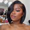 Glueless Short Layered Deep Side Part Bob Lace Wig Clearance