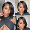 Glueless Short Layered Deep Side Part Bob Lace Wig Clearance