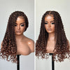 Full Lace Brown Butterfly Braid with Soft Curl Drawstring Wig