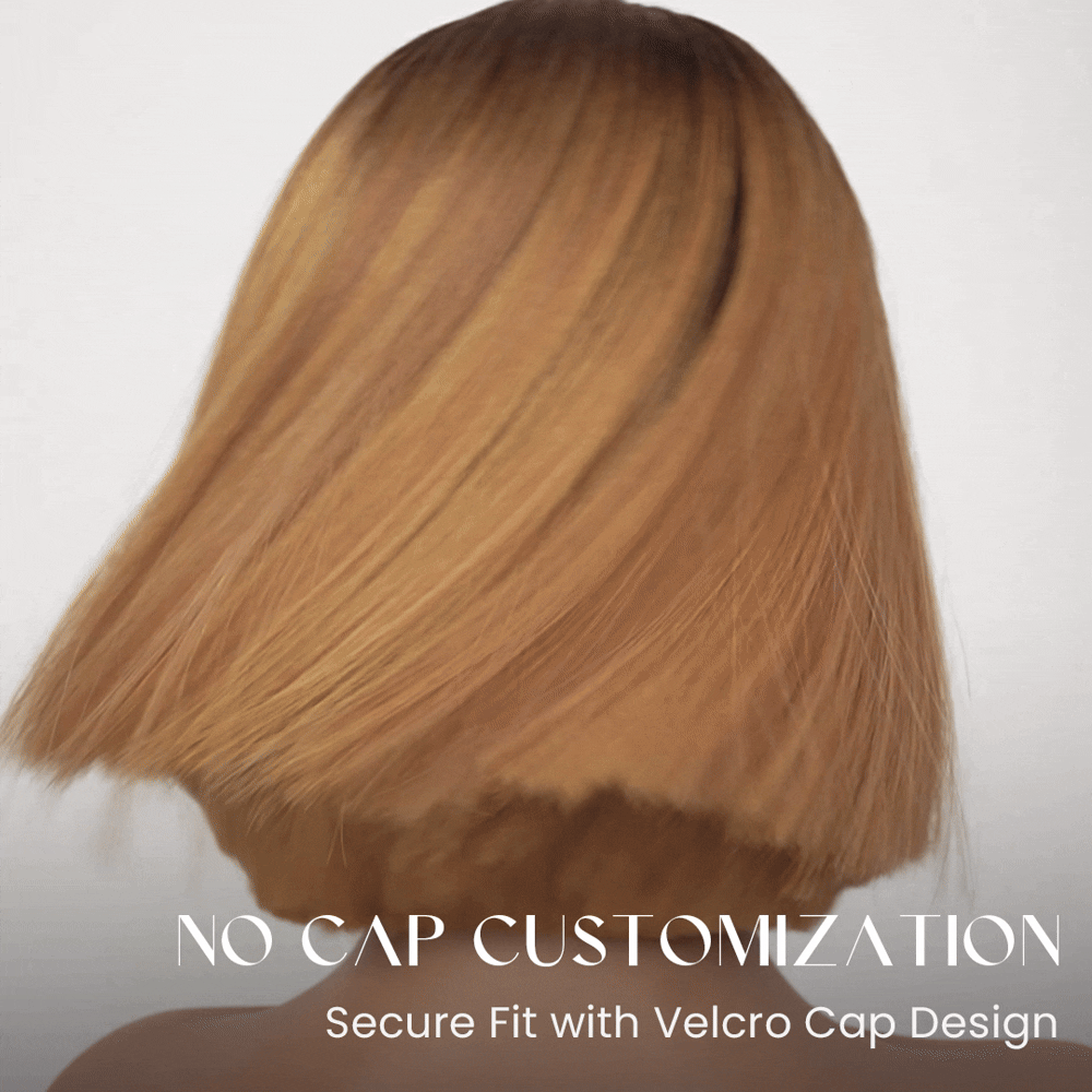 Ombre Honey Blonde Adjustable Cap Virgin Hair Bob HD Lace Wig