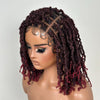 Full Lace Ombre Burgundy Goddess Locs With Drawstring Wig