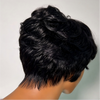 Natural Black Short Vintage Finger Wave Pixie Wig