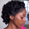 Natural Black Short 13x4 Lace Curly Wig