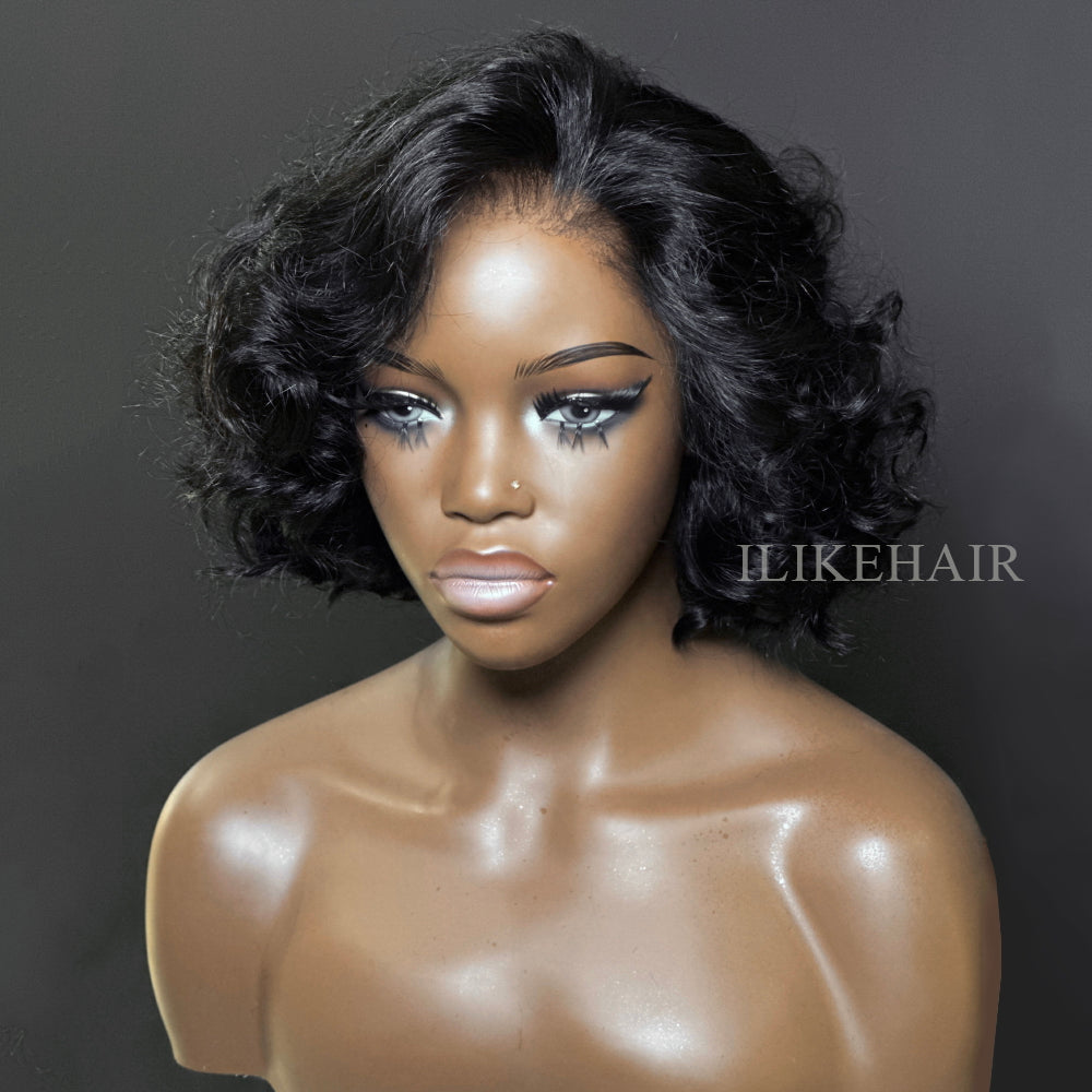 
            
                Load image into Gallery viewer, Bouncy Rose Curly Short Bob Glueless 5x5 Lace Closure Wig
            
        