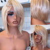 Side Bang 613 Blonde Layered Cut Bob 13x4 Lace Closure Wig
