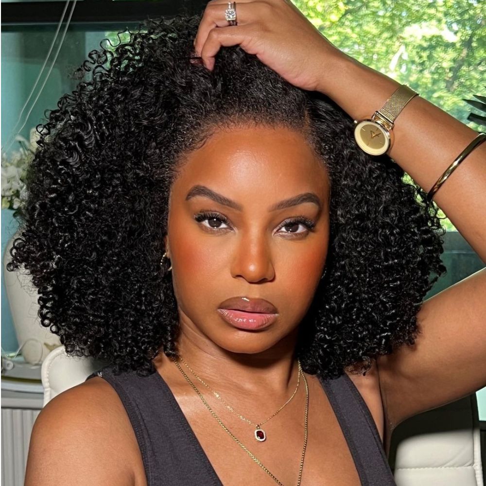 Kinky Edges Hybrid Hairline 4c Hairline HD Lace Frontal Afro Coily Wig